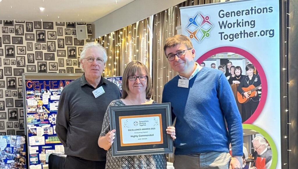 ACE Voices group receiving recognition at Inverness event.